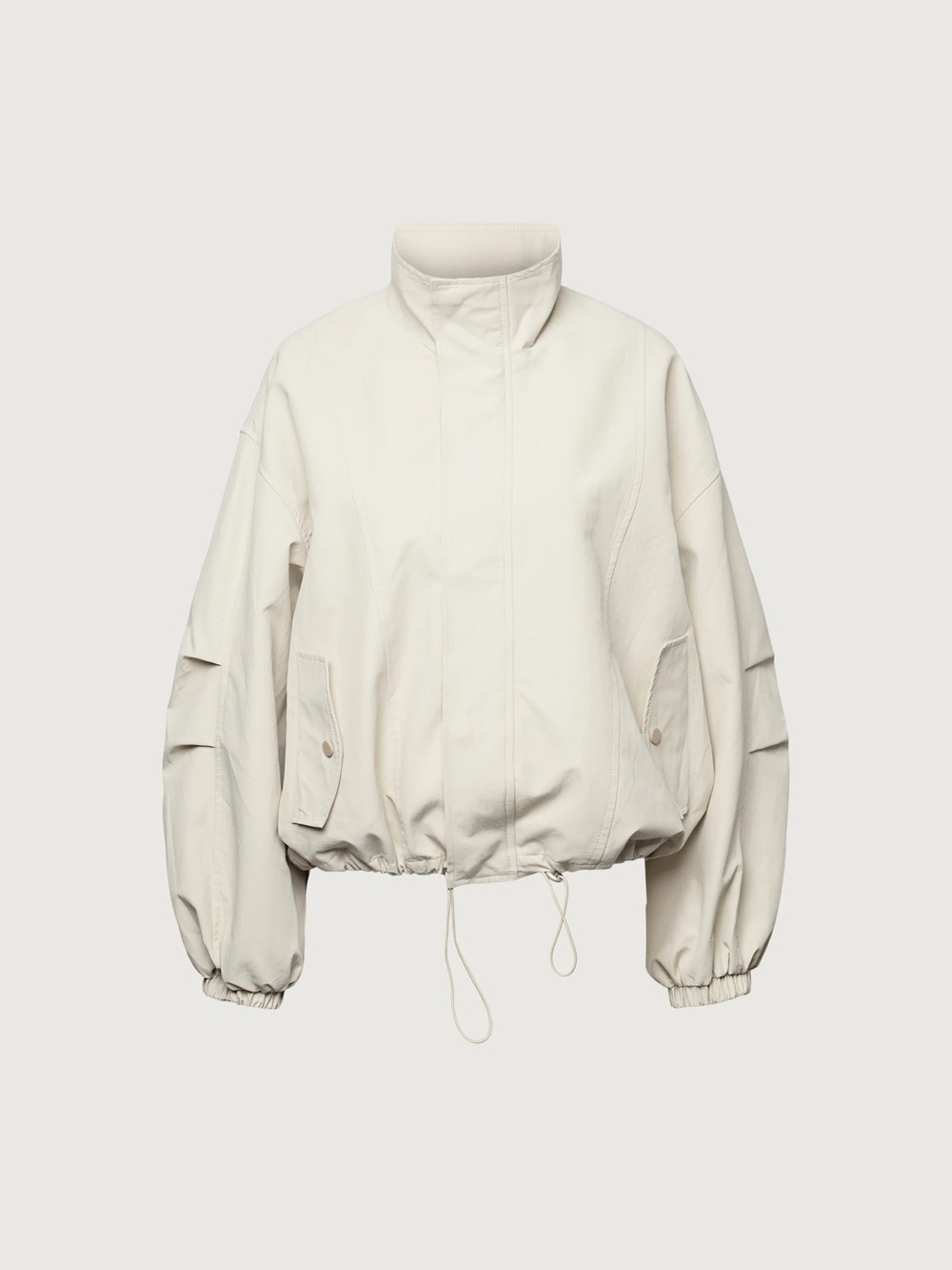 HIGH FUNNEL NECK CROPPED DRAWSTRING JACKET - Picture 3 of 3